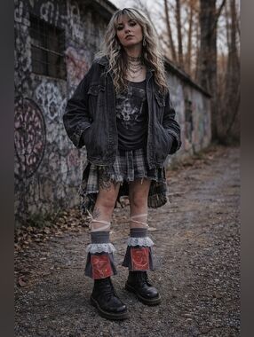 Upcycled Boot Covers, Cuffs, Ruffle Garters, Whimsigoth Fairy Fae Layering